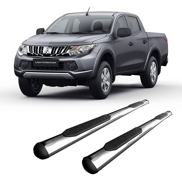 Estribo L200 Triton 2012 2013 2014 2015 2016 CD Oval Cromo
