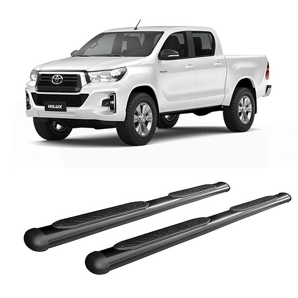 Estribo Hilux 2010 2011 2012 2013 2014 2015 CD Oval Preto
