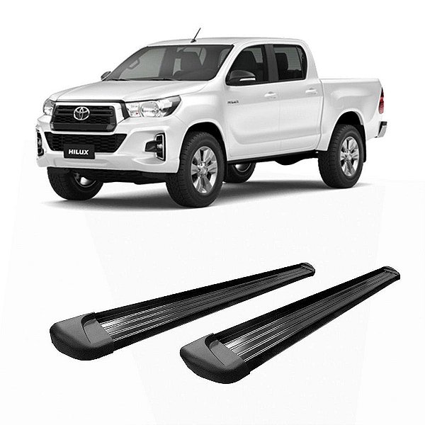 Estribo Hilux 2018 2019 2020 2021 2022 CD Alumínio Preto