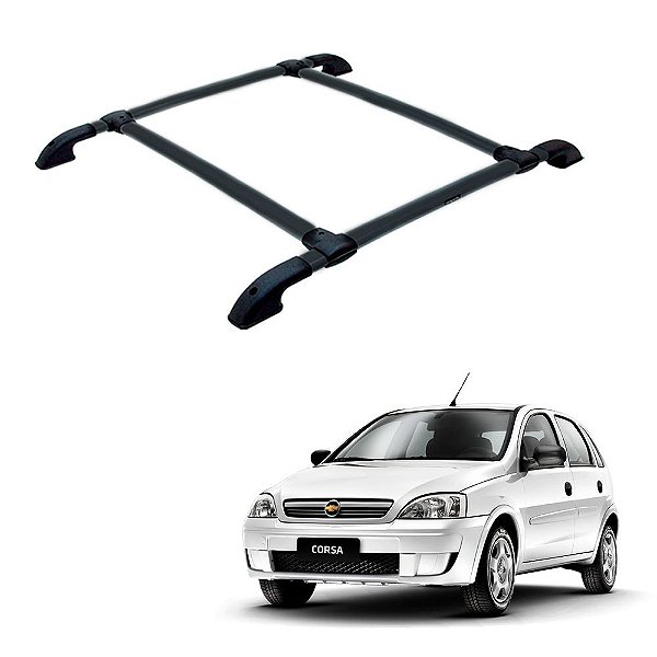 Bagageiro Corsa 2018 2019 2020 2021 2022 Alumínio Preto