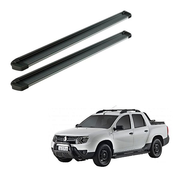 Estribo Duster Oroch 2019 2020 2021 2022 Preto Frente Polida