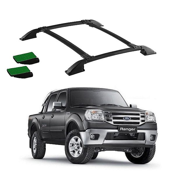 Bagageiro Teto Ranger S10 2004 2005 2006 CD Preto Colado