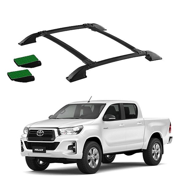 Bagageiro Teto Hilux 2011 2012 2013 2014 2015 Preto Colado