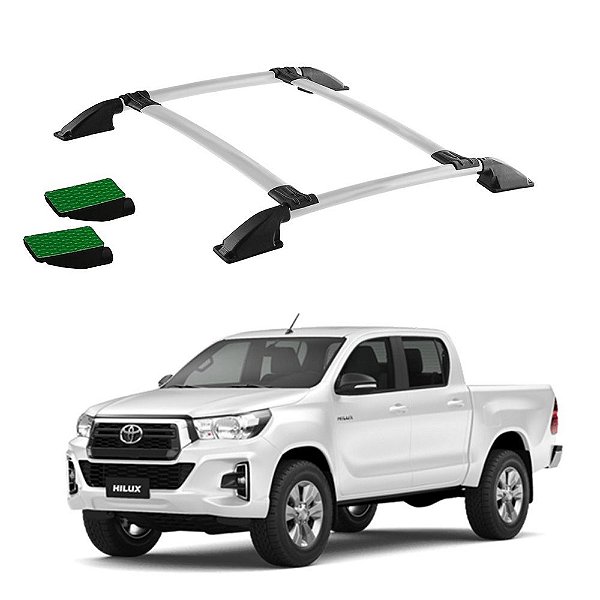 Bagageiro Teto Hilux 2010 2011 2012 2013 2014 Prata Colado
