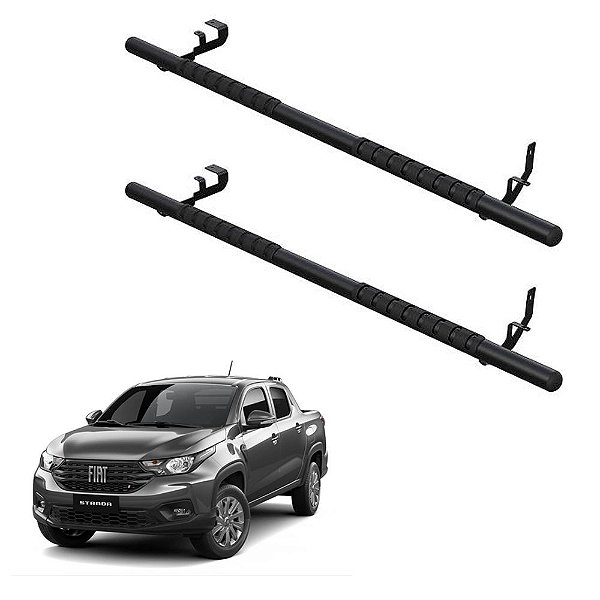 Estribo Strada 2021 2022 Cabine Simples E Dupla Slim Preto