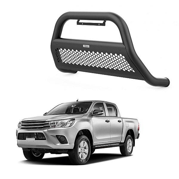 Quebra Mato Hilux 2016 2017 2018 2019 Com Grade Preto