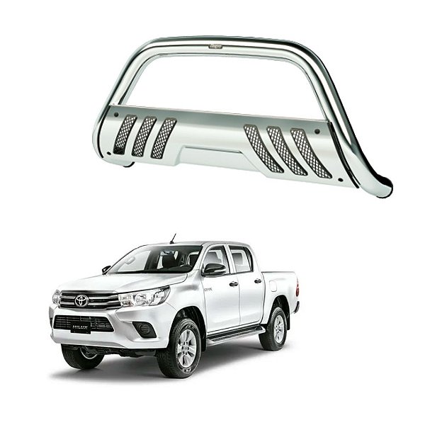 Quebra Mato Hilux 2020 2021 2022 Com Grade Cromo