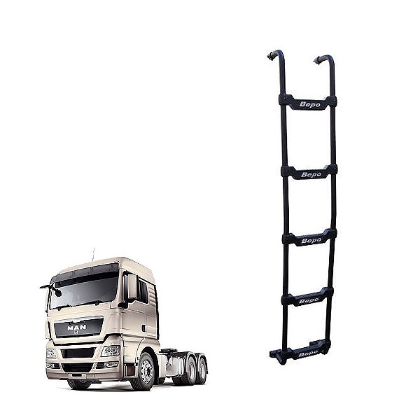 Escada Traseira Vw Man Tgx 2012 2013 2014 5 Degraus Preto