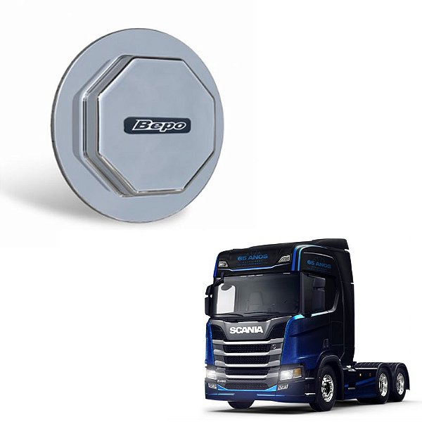 Capa Cubo De Roda Dianteira Scania - Aço Cromado