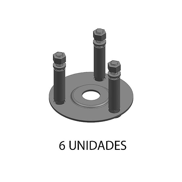 Suporte De Calotas Rodoar 2,25mm Zincado Branco - 6 Unidades
