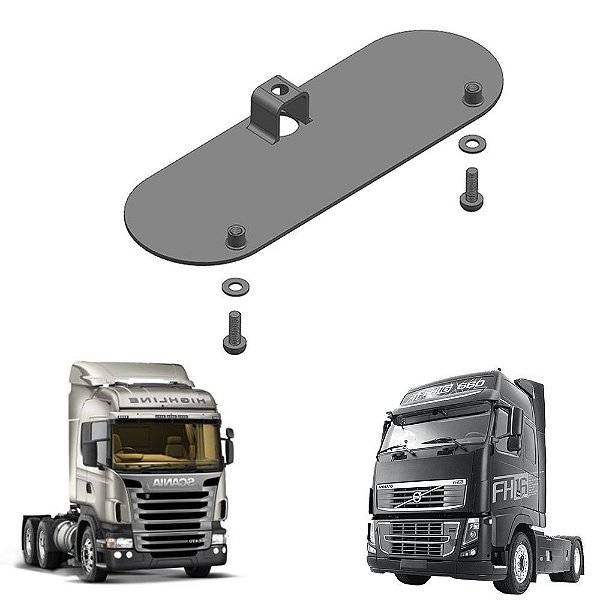 Suporte Da Placa Larga Volvo Fh Com Parfuso Dianteiro