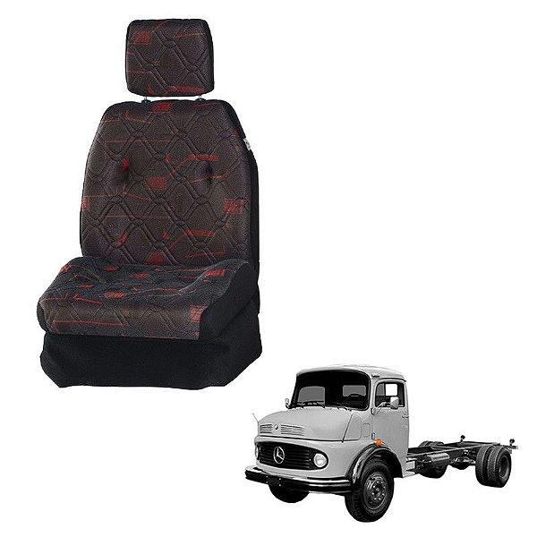Sofá Cama Caminhão Mercedes 1113 / 1114 Vermelho