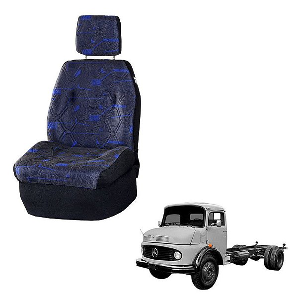 Sofá Cama Caminhão Mercedes 1113 / 1114 Azul