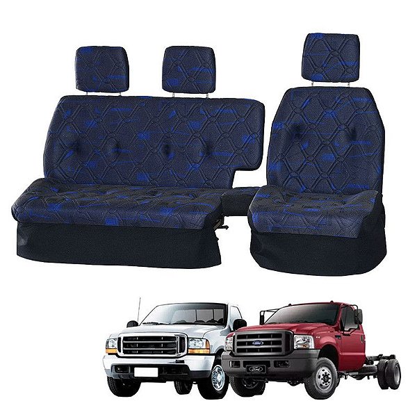 Sofá Cama Banco Completo F-250 / F-350 / F-4000 Moderna Azul