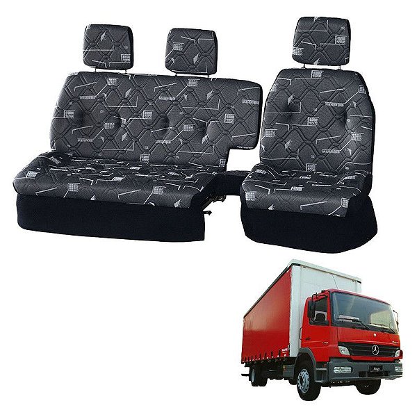 Sofá Cama Banco Completo MB Atego 1418 Cabine Simples Cinza