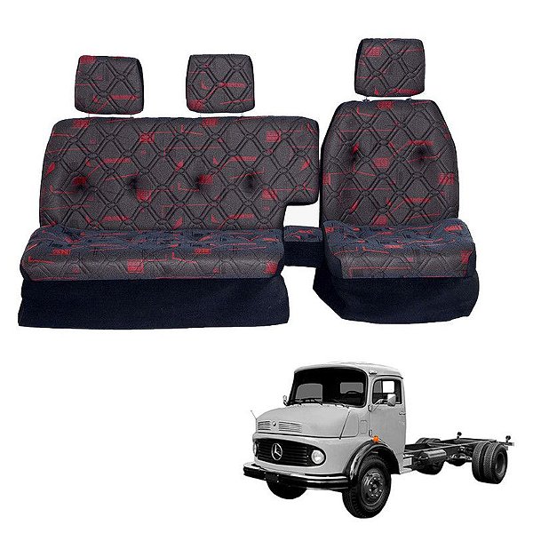 Sofá Cama Banco Completo Mercedes 1113 / 1114 Vermelho