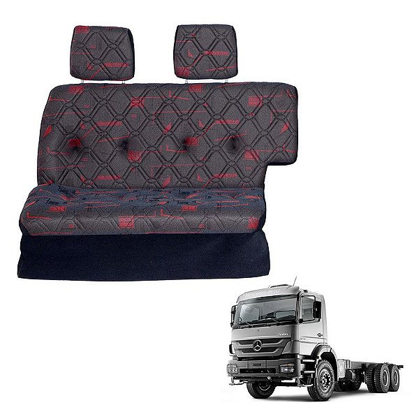 Sofá Cama Caminhão MB Axor 2831 Cabine Simples Vermelho