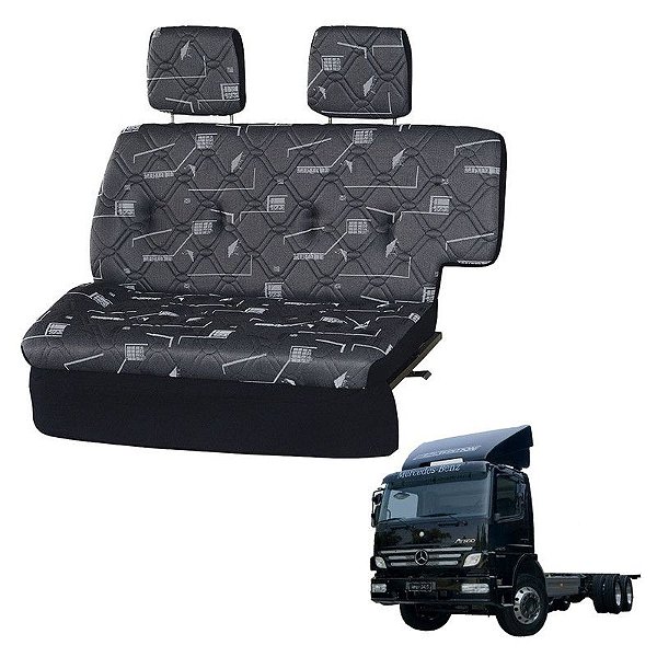 Sofá Cama Caminhão MB Atego 2425 Cabine Simples Cinza