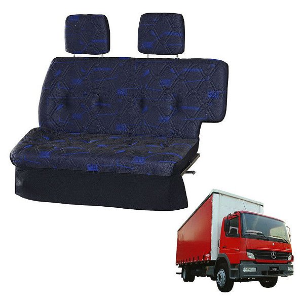 Sofá Cama Caminhão MB Atego 1418 Cabine Simples Azul