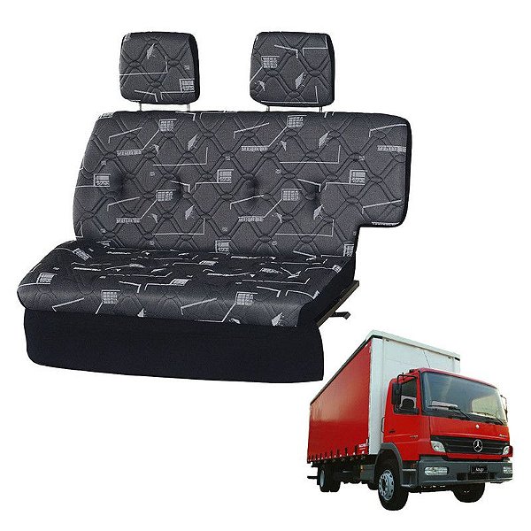 Sofá Cama Caminhão MB Atego 1418 Cabine Simples Cinza