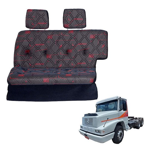 Sofá Cama Caminhão Mercedes 2635 Vermelho