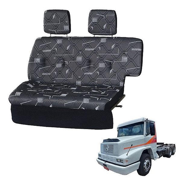Sofá Cama Caminhão Mercedes 2635 Cinza