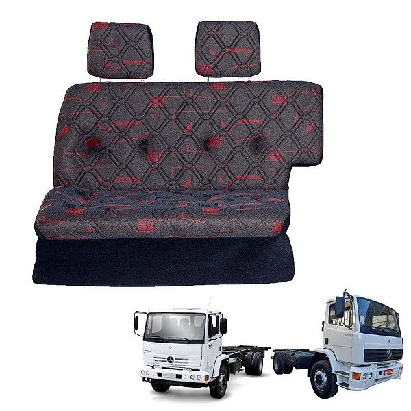 Sofá Cama Caminhão Mercedes 1718 / 1723 Cara Chata Vermelho