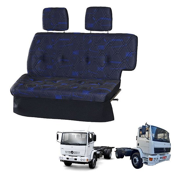 Sofá Cama Caminhão Mercedes 1718 / 1723 Cara Chata Azul