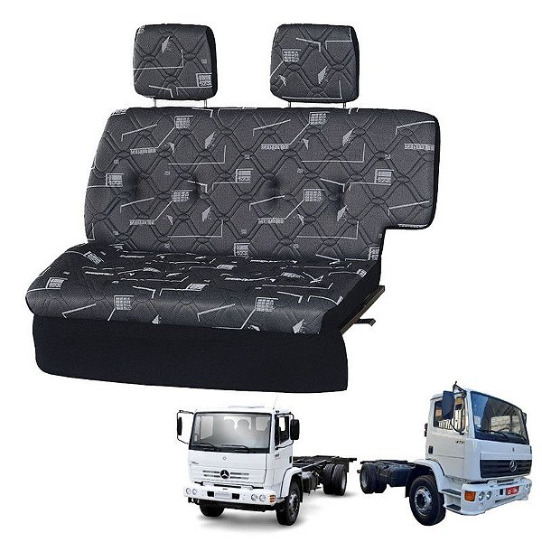 Sofá Cama Caminhão Mercedes 1718 / 1723 Cara Chata Cinza