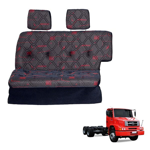 Sofá Cama Caminhão MB 1620 2002 2003 2004 2005 2006 Vermelho