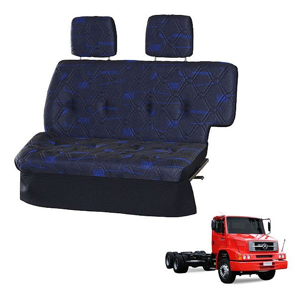 Sofá Cama Caminhão MB 1620 - 2007 2008 2009 2010 2011 Azul