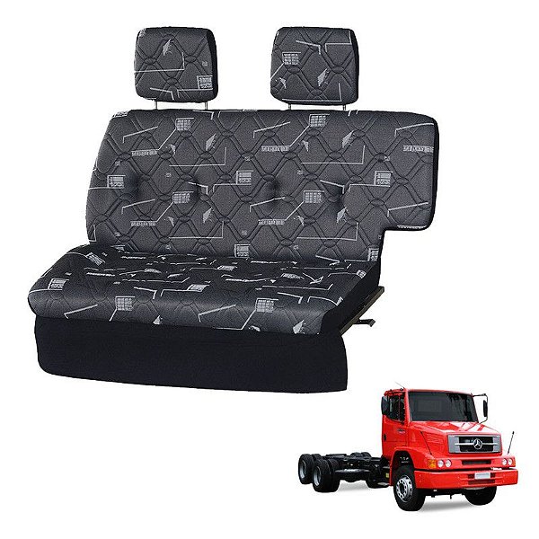 Sofá Cama Caminhão MB 1620 - 2002 2003 2004 2005 2006 Cinza