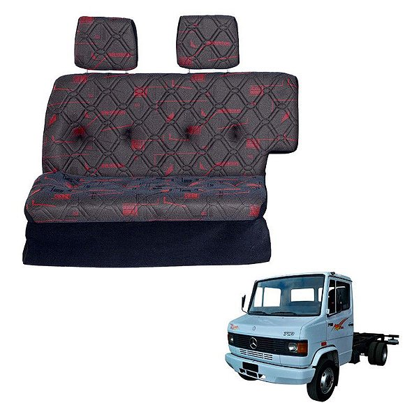 Sofá Cama Caminhão Mercedes 710 / 912 / 914 Vermelho