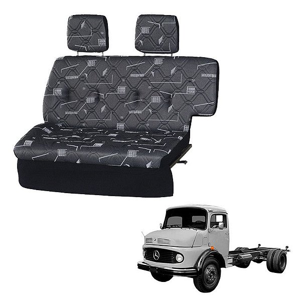 Sofá Cama Caminhão Mercedes 1113 / 1114 Cinza