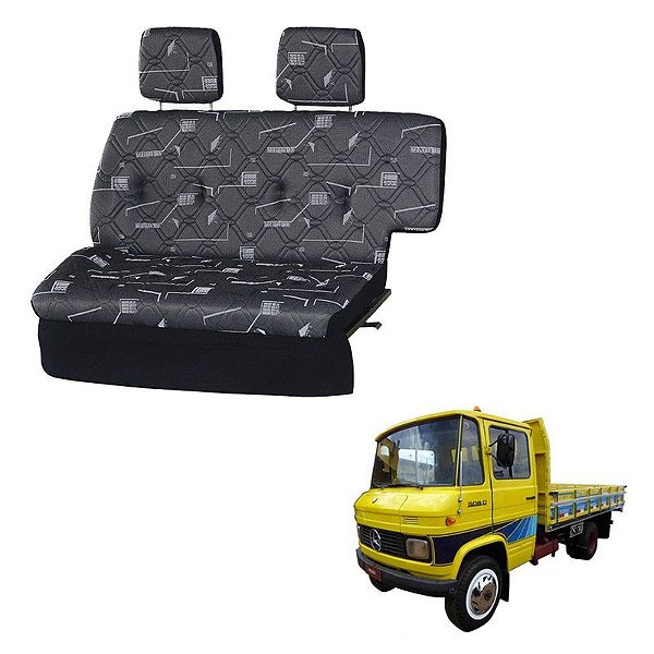 Sofá Cama Caminhão Mercedes 608D Cinza