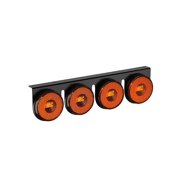Lanterna 4 Marias Carreta Caminhão Led Âmbar Bivolt 85mm 2un