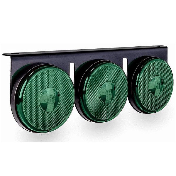 Lanterna 3 Marias Carreta Caminhão Led Verde Bivolt 85mm