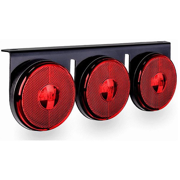 Lanterna 3 Marias Carreta Caminhão Led Rubi Bivolt 85 Mm 6un