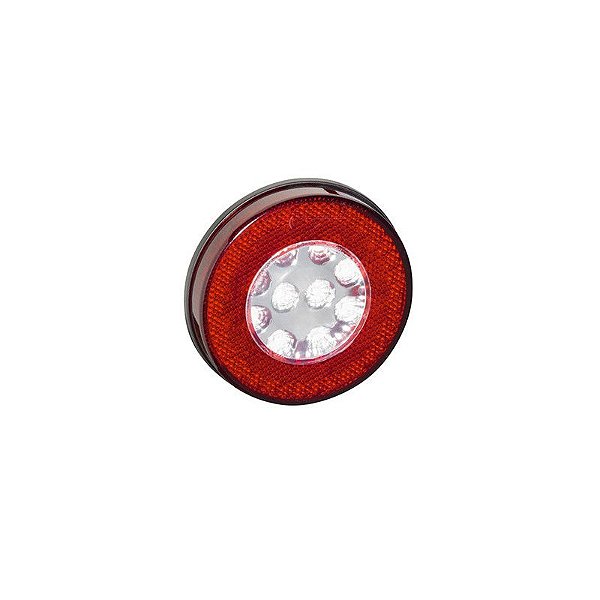 Lanterna Lateral Carreta Led Bivolt Ø125mm Luz De Ré 6un