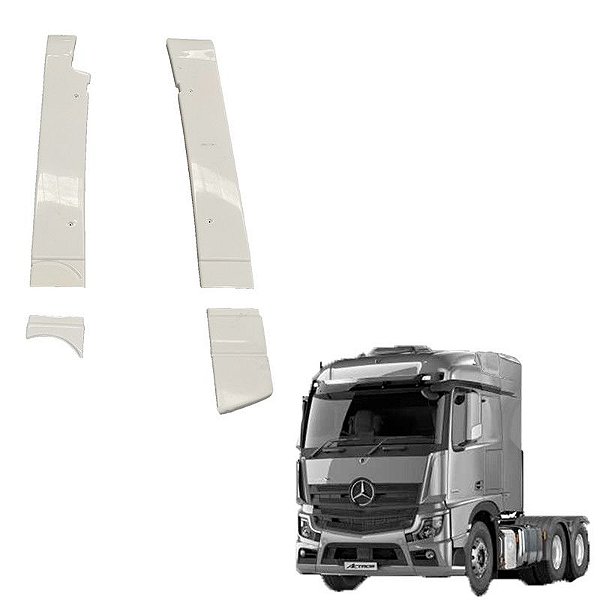 Defletor Lateral Mb Actros Magascpace C/ Recorte Com Suporte