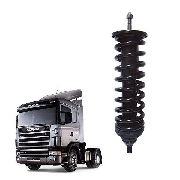 Amortecedor Cabine Scania S4 R 2001 Traseiro Grosso C Mola