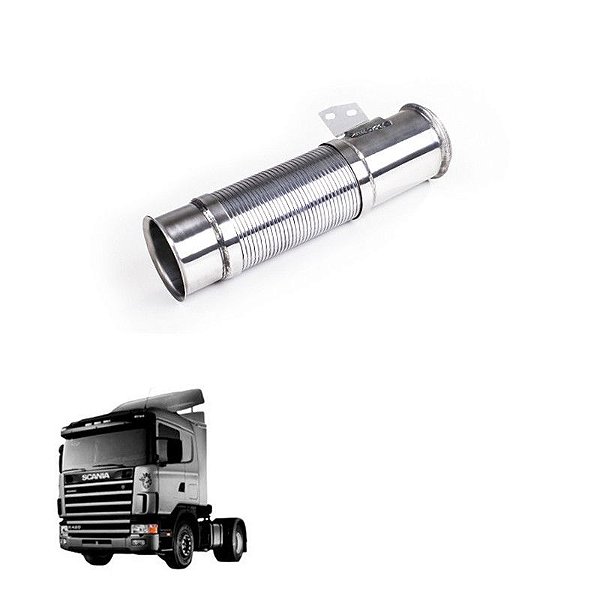 Tubo Flexível Scania R 380 420 Original 1734040 470mm Inox