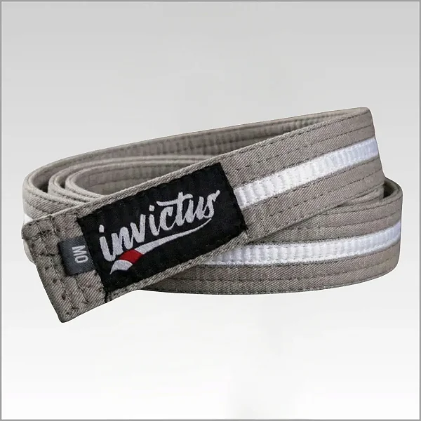 Faixa Infantil Cinza Com Listra Branca Jiu Jitsu - Invictus