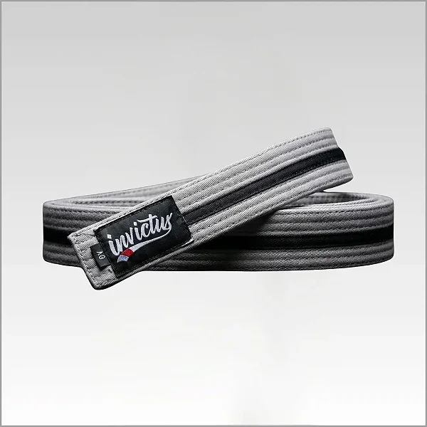 Faixa Cinza com Listra Preta Jiu Jitsu - Invictus