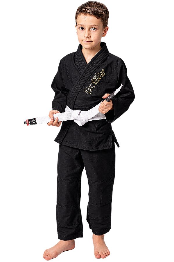 Kimono Infantil de Jiu Jitsu Preto - Adequado para campeonato