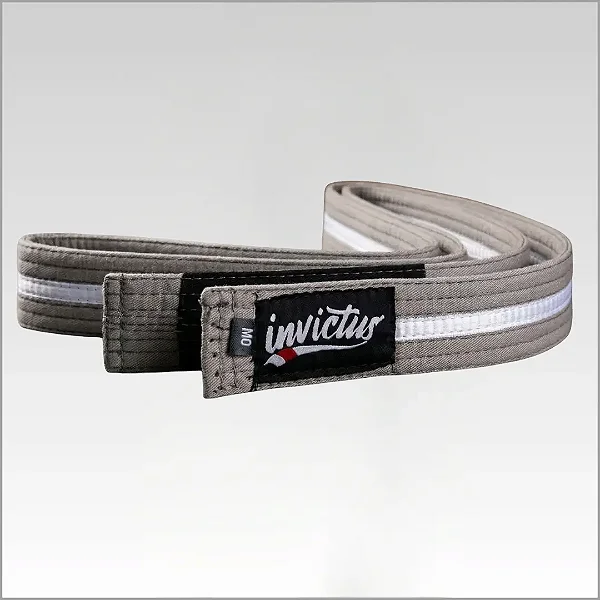Faixa Infantil Cinza Com Listra Branca Jiu Jitsu - Invictus