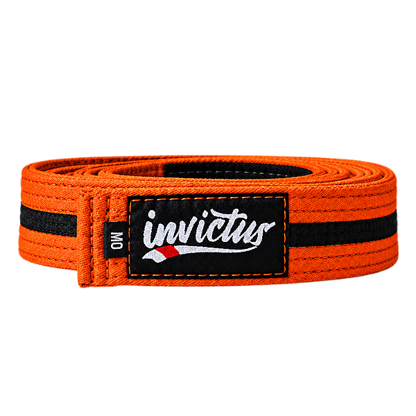 Faixa Infantil Laranja com Listra Preta Jiu Jitsu - Invictus