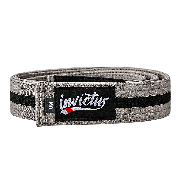 Faixa Infantil Cinza com Listra Preta Jiu Jitsu - Invictus