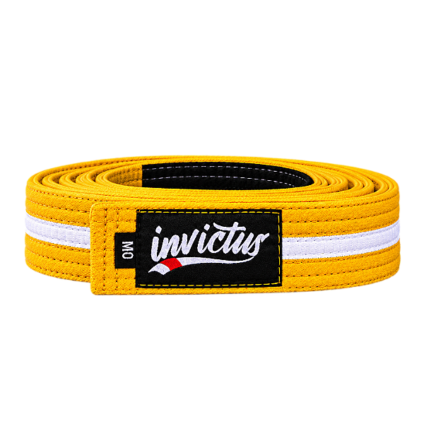 Faixa Infantil Amarelo com Listra Branca Jiu Jitsu - Invictus