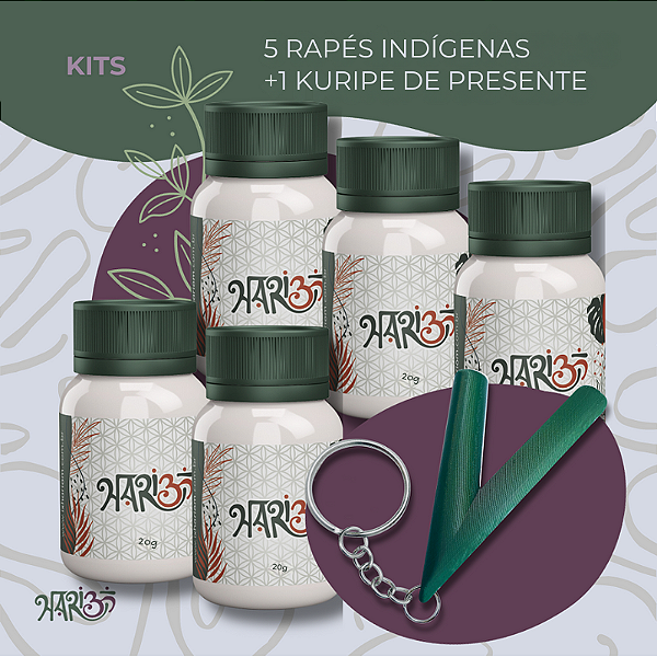 5 Rapés + 1 Kuripe de Presente